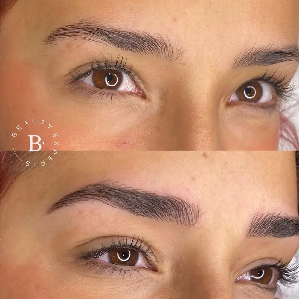Antes y después de microblading pelo a pelo en Málaga
